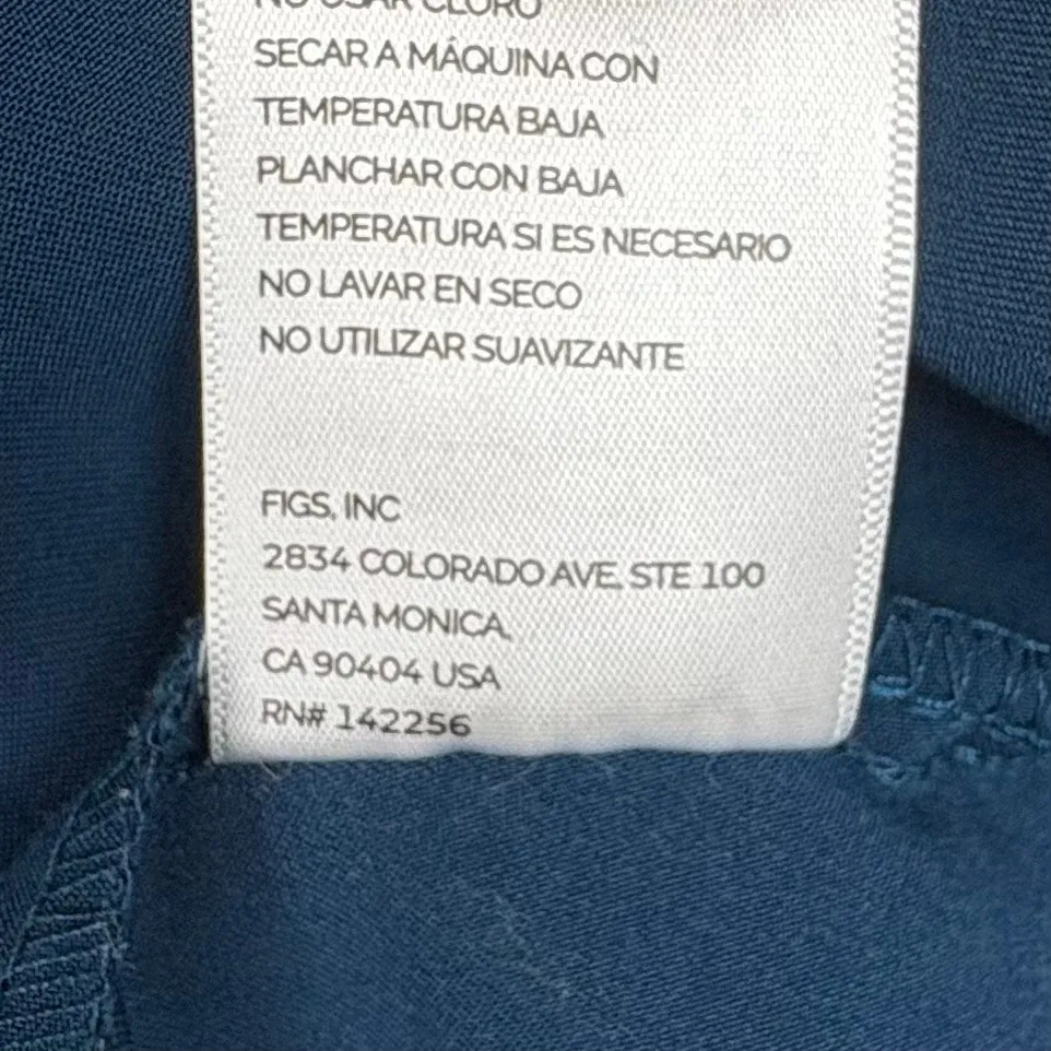 Figs Catarina One-Pocket Scrub Top Blue V-Neck Darted Back Short Sleeve Size XXL - Image 9