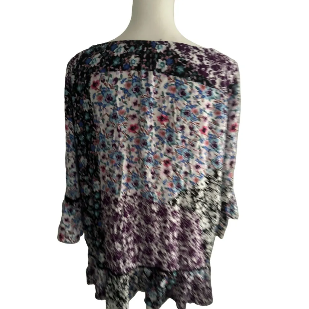 NEIMAN MARCUS Floral 3/4 Blouse Top Size Large - Image 7