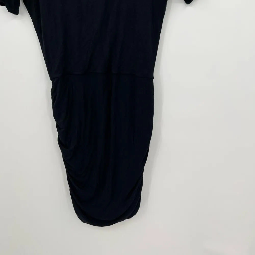 Athleta 243065 Womens Black Solstice Tee Ruched Dress Knit Stretch size medium - Image 8