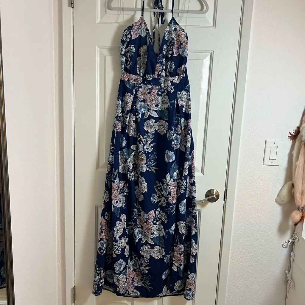 Parisian Works Pink and‎ Blue Maxi Sundress Sleeveless Size 6 Tall US - Image 5