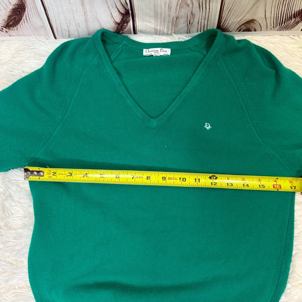 Vintage Christian Dior Actifs Long Sleeve V-Neck Sweater - Image 8