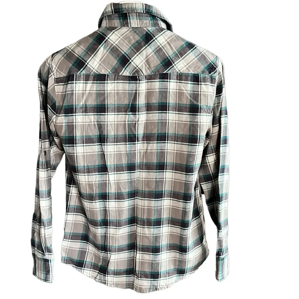 JACHS Girlfriend Bea Pearl Snap Flannel Shirt - Image 6