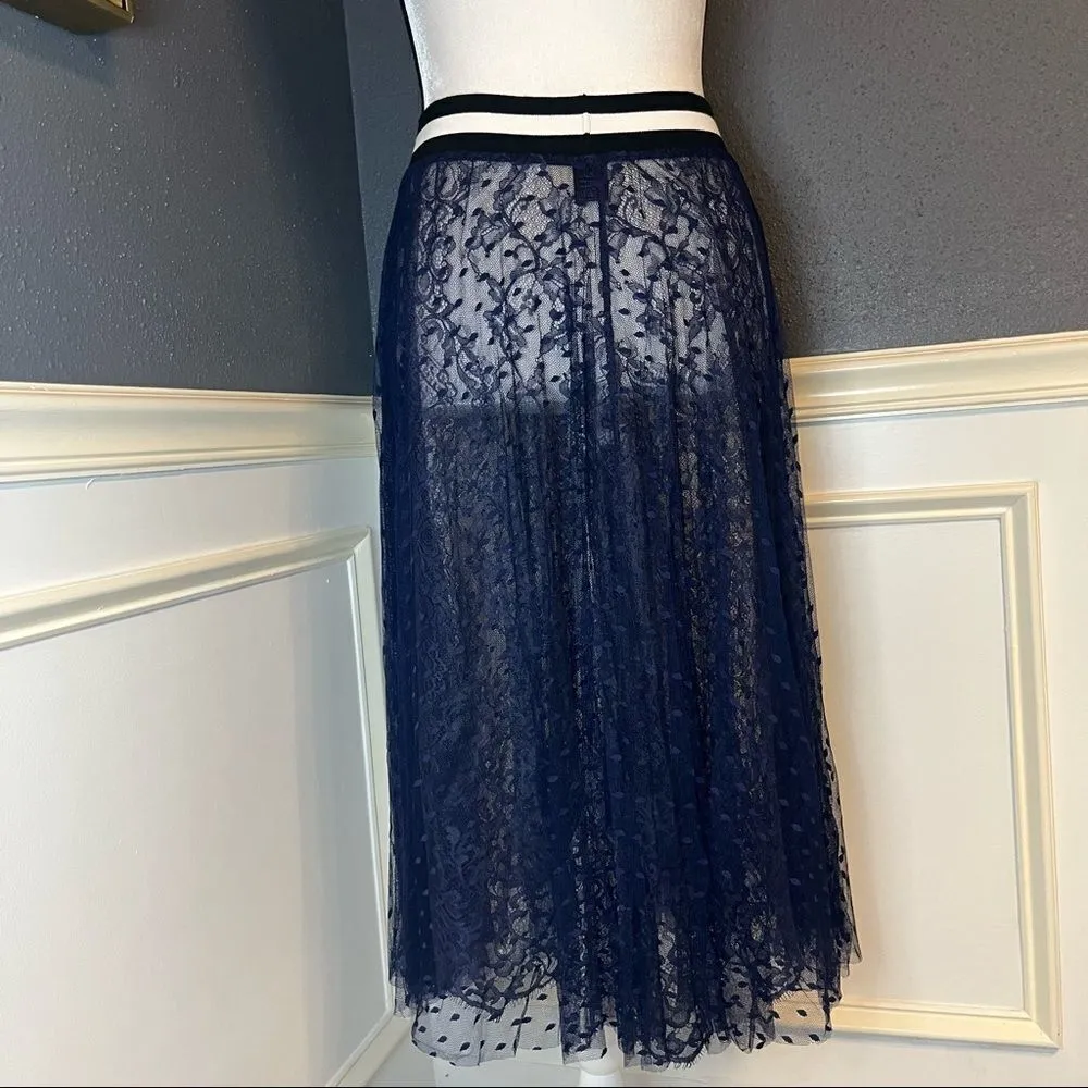 Loyd / Ford Palm Springs two layer mesh and silk skirt Blue Size 4 - Image 10