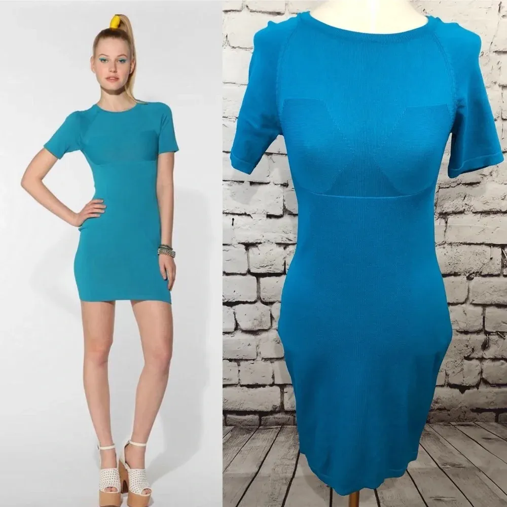 CW by Carin Wester Betty Blue Knit Bodycon Dress‎ Size M - Image 2