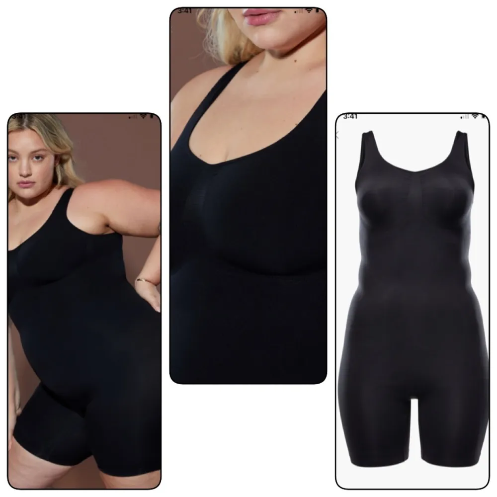 Fabletics Nearly Naked Shaping Mid Thigh Bodysuit in Black Size 1X 2X NWT - Image 3