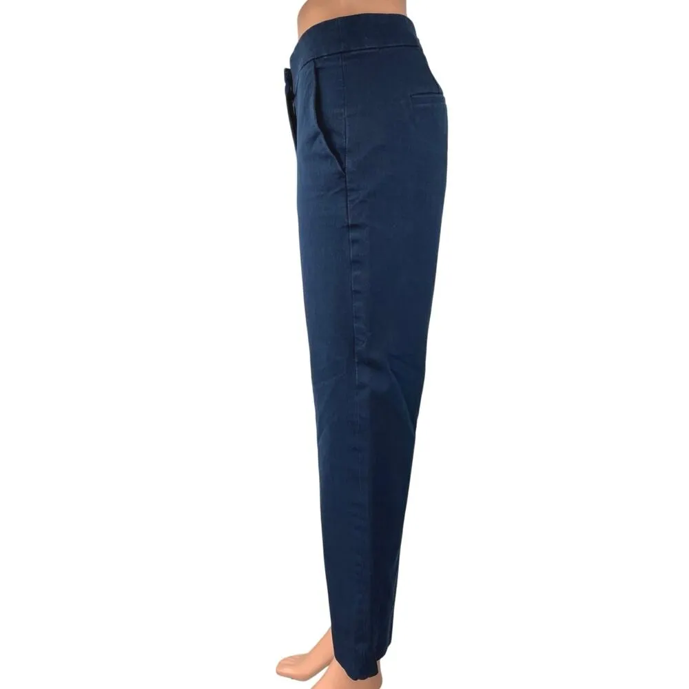 J.Crew Kate Women's Blue Straight Leg Mid Rise Crop Trousers Dress Pants Size 4 - Image 2