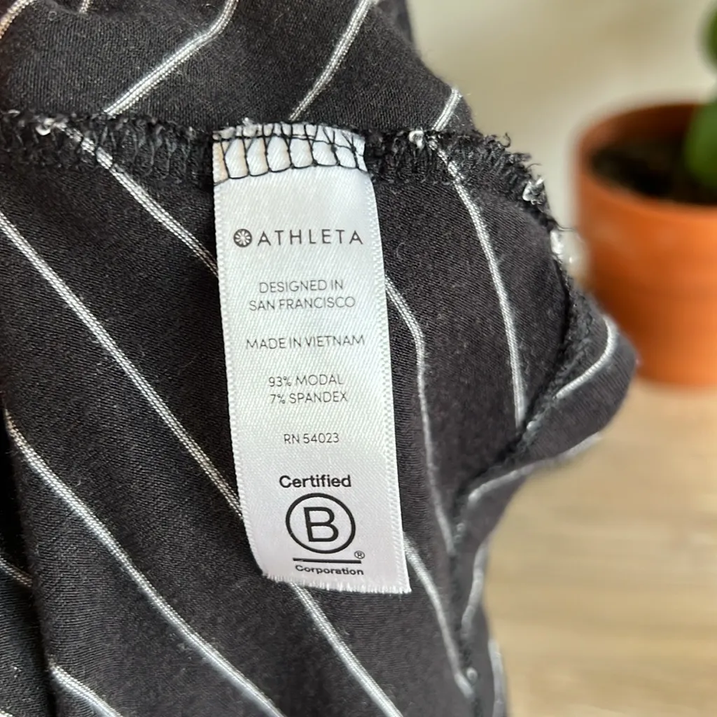 Athleta Santorini Striped Pinstripe Sleeveless Athletic Jersey Knit Dress, XS - Image 7