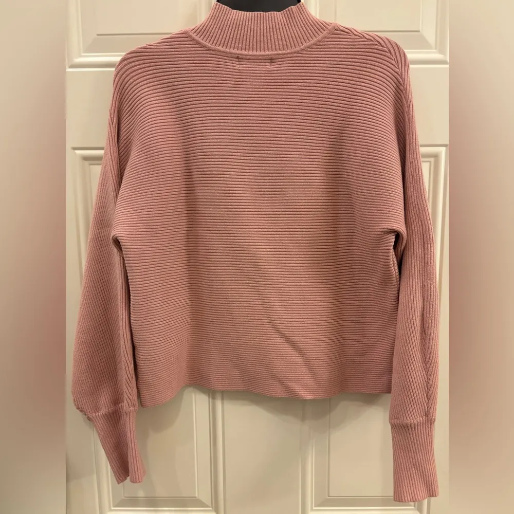 En Saison Mock Neck Balloon Long Sleeve Sweater Women's M Pink Mauve Size M - Image 5