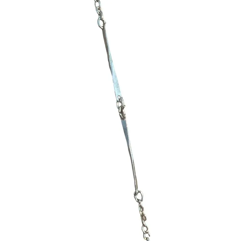 Vtg Gold Tone Long Chain Necklace Bar Accents Spring Ring Clasp Can Double 55" - Image 3