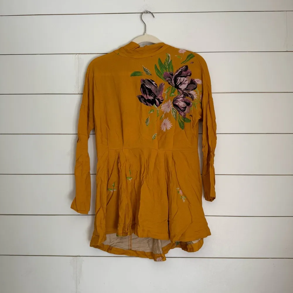 FREE PEOPLE gemma mustard yellow long sleeve tunic mini dress - Image 3