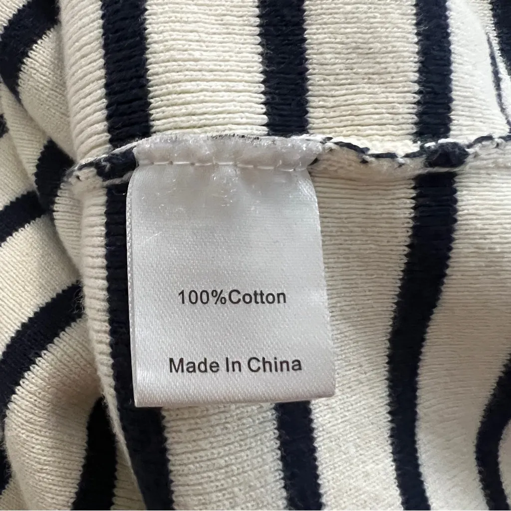 Tuckernuck Navy Striped Frenchie Knit Dress Small Cotton Nautical Classic White - Image 9