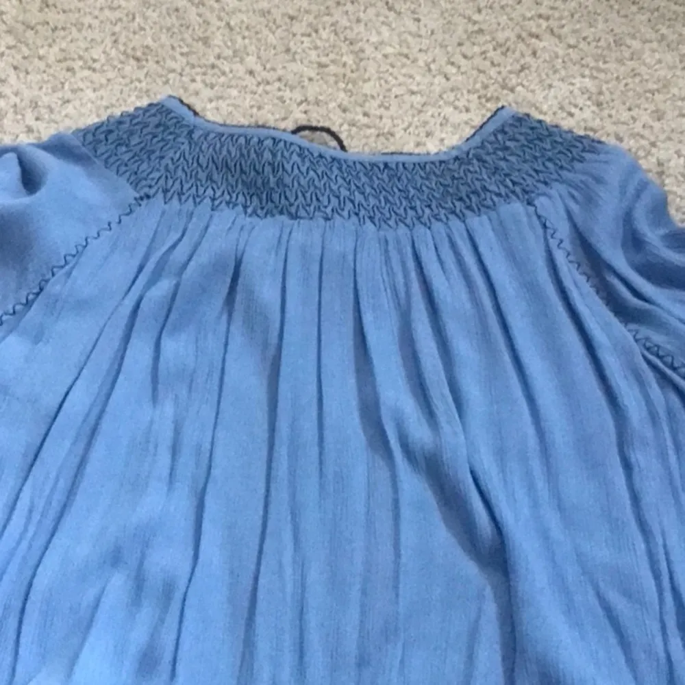 Free People Top with tank included. Embroidered blue and Black size S P - Image 6