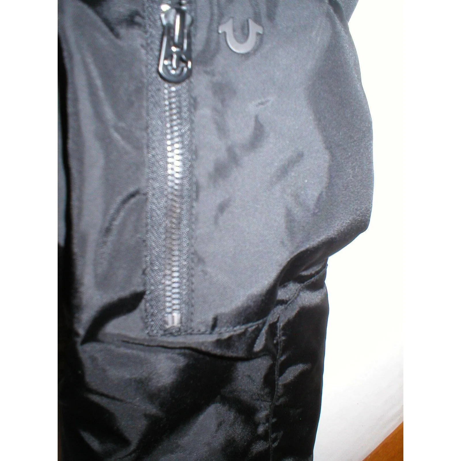 New NWT Womens $348 Parka Sherpa Designer True Religion Jeans Black S Hood Coat - Image 7