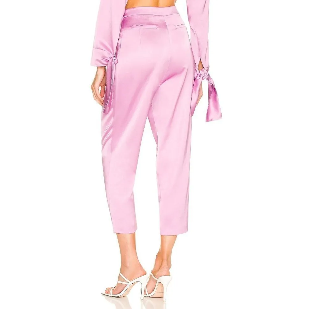 SELMACILEK Pleated High Rise Pants in Lilac XSmall New Womens Trousers Purple Size XS - Image 2