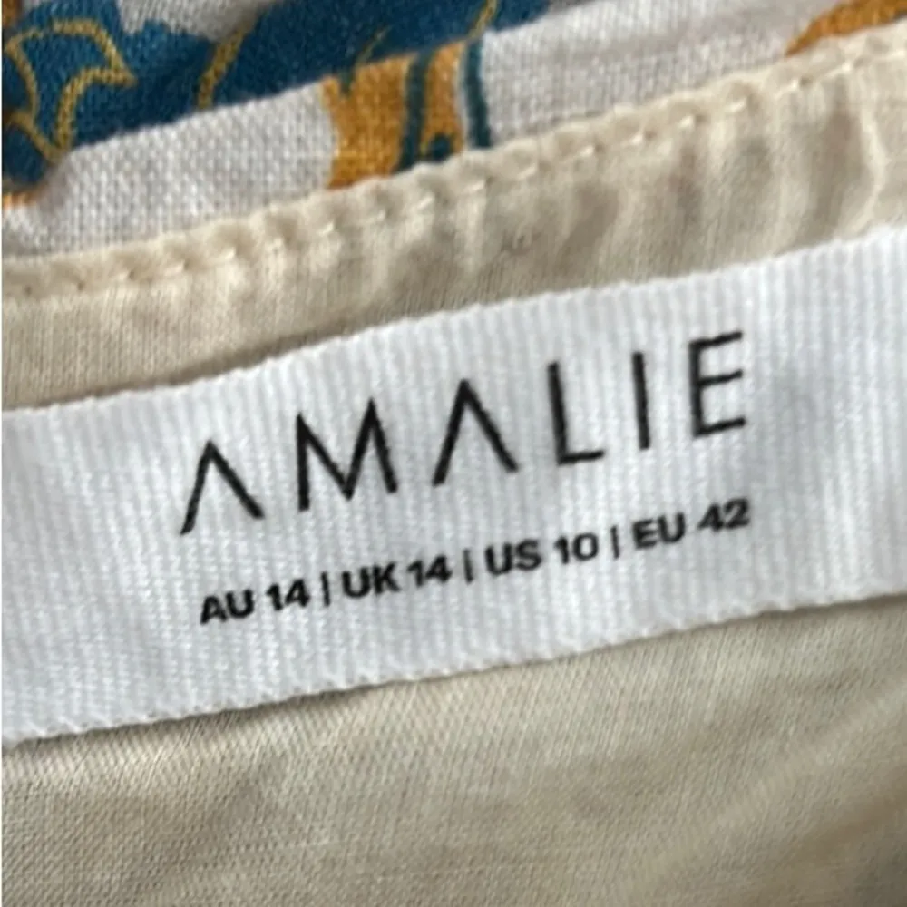 SHOWPO AMALIE THE LABEL Size 10 EMERITA LINEN BLEND PUFF SLEEVE RUCHED MINI DRESS Multiple - Image 9