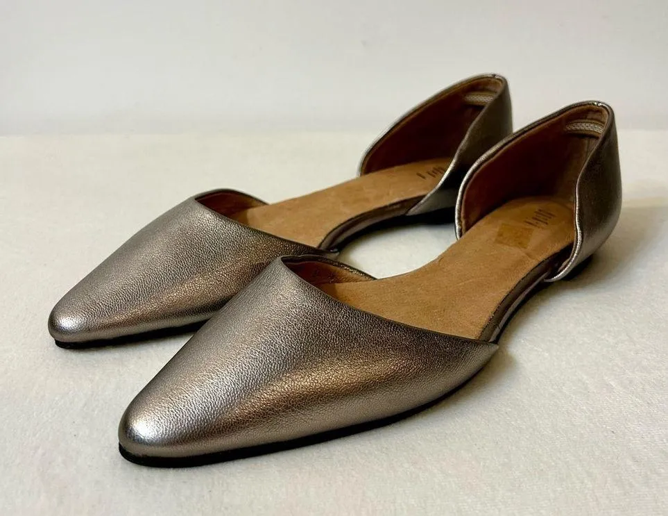 J.Jill Ida D’Orsay Metallic Pewter Flat Size 9.5 Gray - Image 6