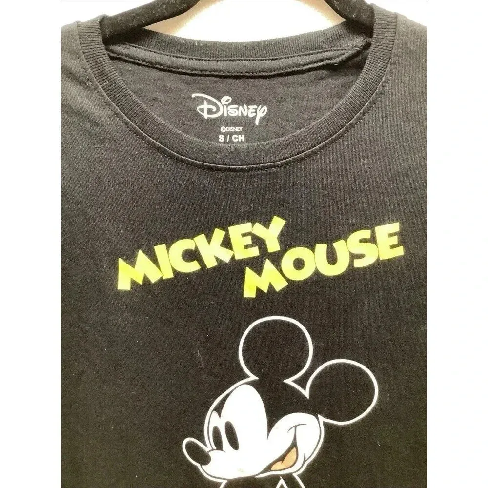 Mickey Mouse Size Small Disney T-Shirt Short Sleeve Walking Black Women’s. New - Image 3