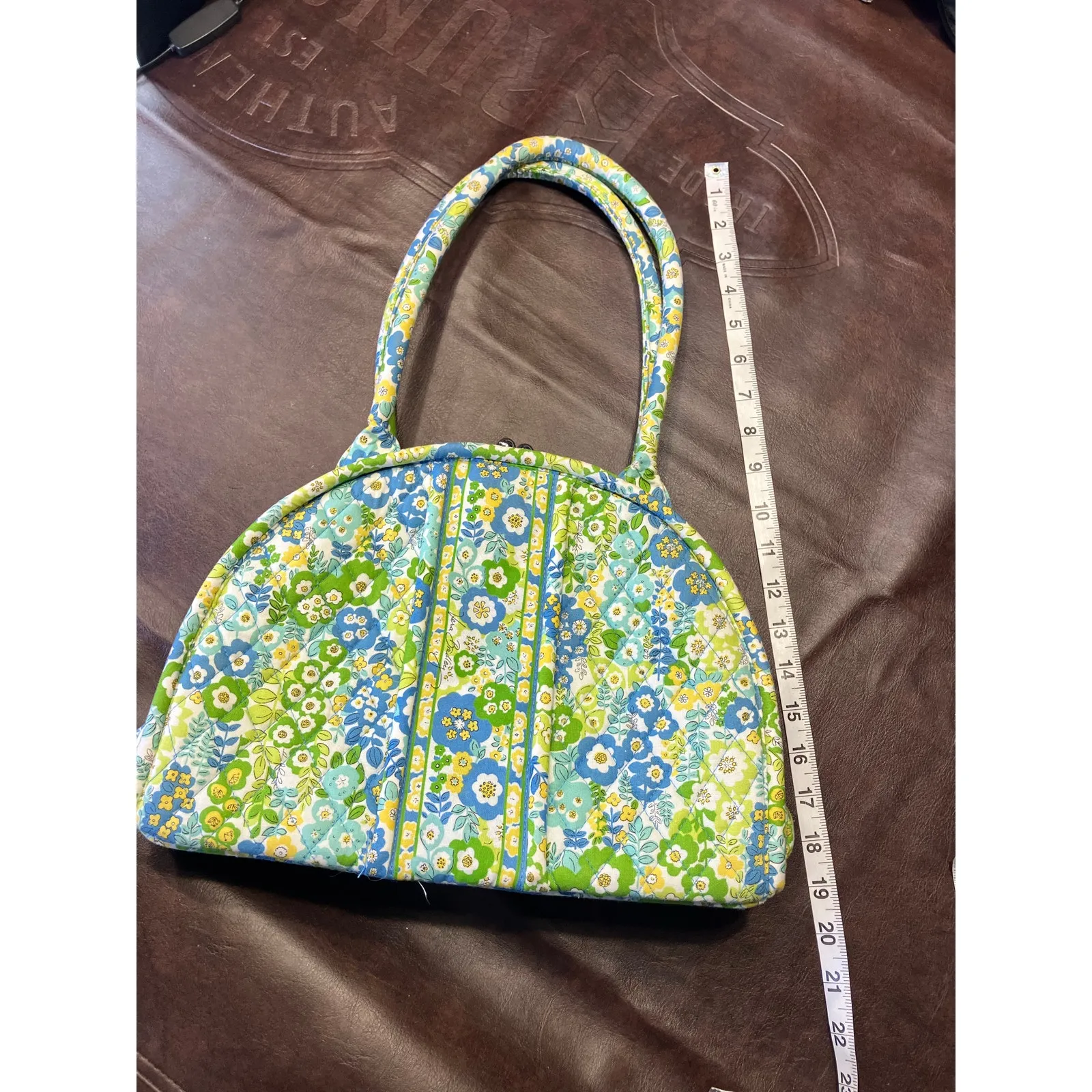 Vera Bradley Eloise English Meadow Kiss Lock Bowler Bag Shoulder‎ Floral Spring Green - Image 11