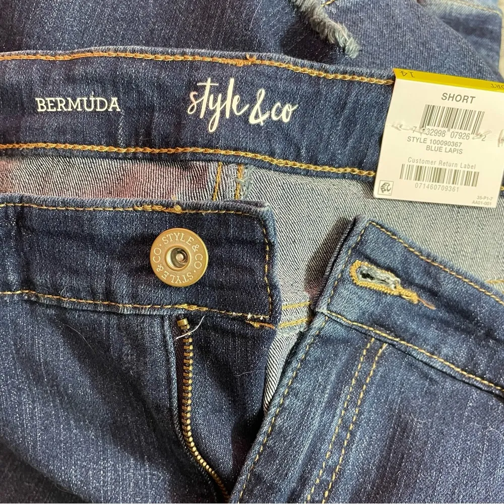 Style & Co Stretch Denim Jean Curvy Fit Mid Rise Long Bermuda Shorts 14 new - Image 62