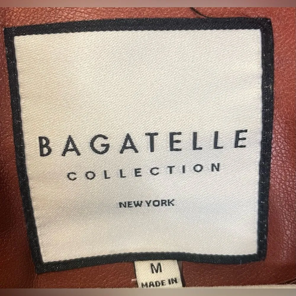 Bagatelle Mahogany Brown Motorcycle Soft Faux Leather Jacket Medium - Image 5