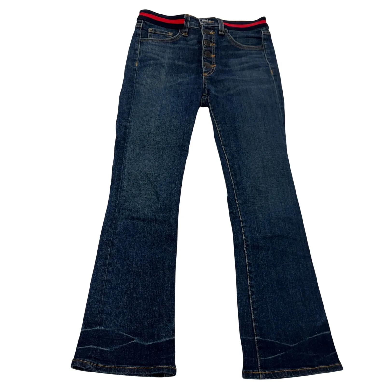 Veronica Beard Jeans Womens Size 24 Blue Carolyn Baby Boot Tidal Wash Button Fly - Image 2