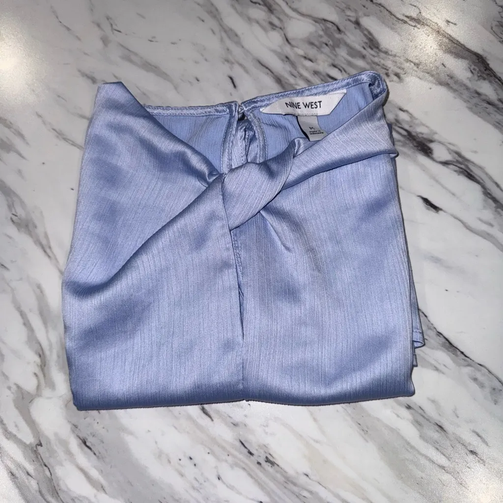 Nine West Light Blue Satin Top - Image 2
