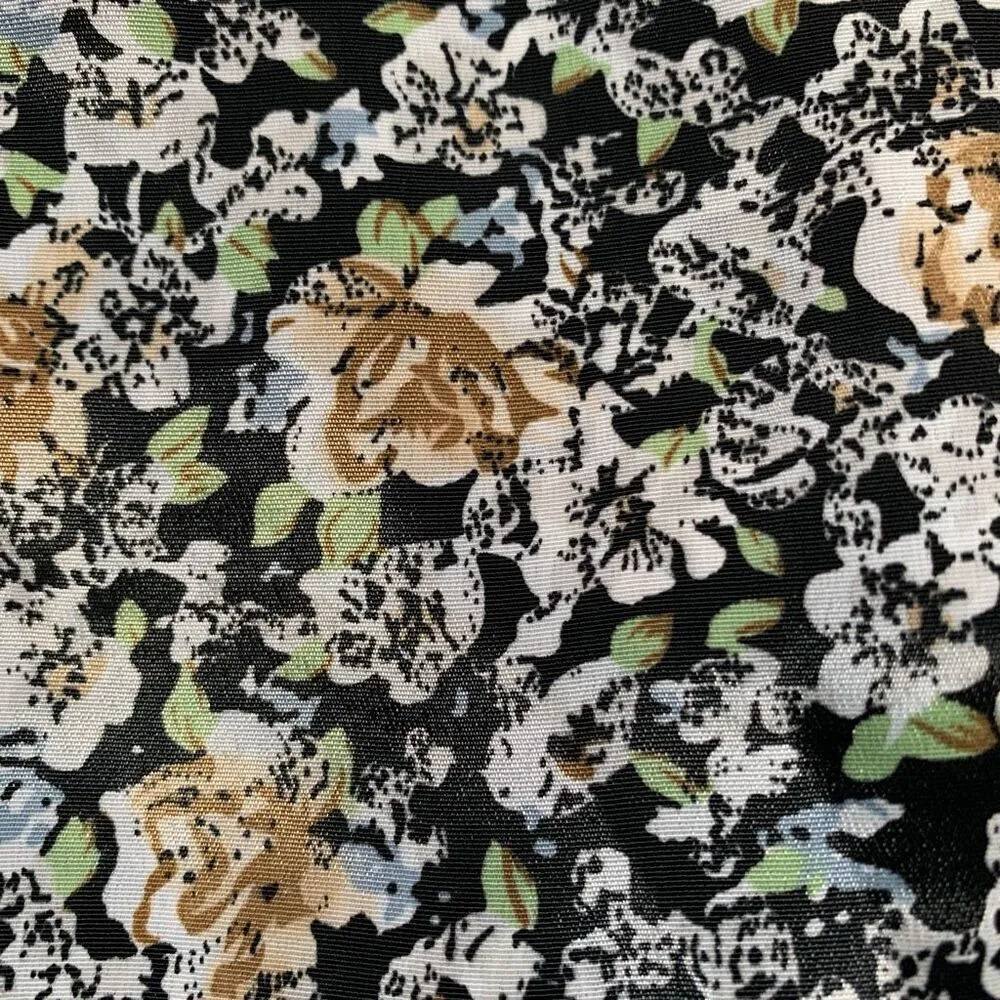 Vintage Tan Black Floral Button - Image 7