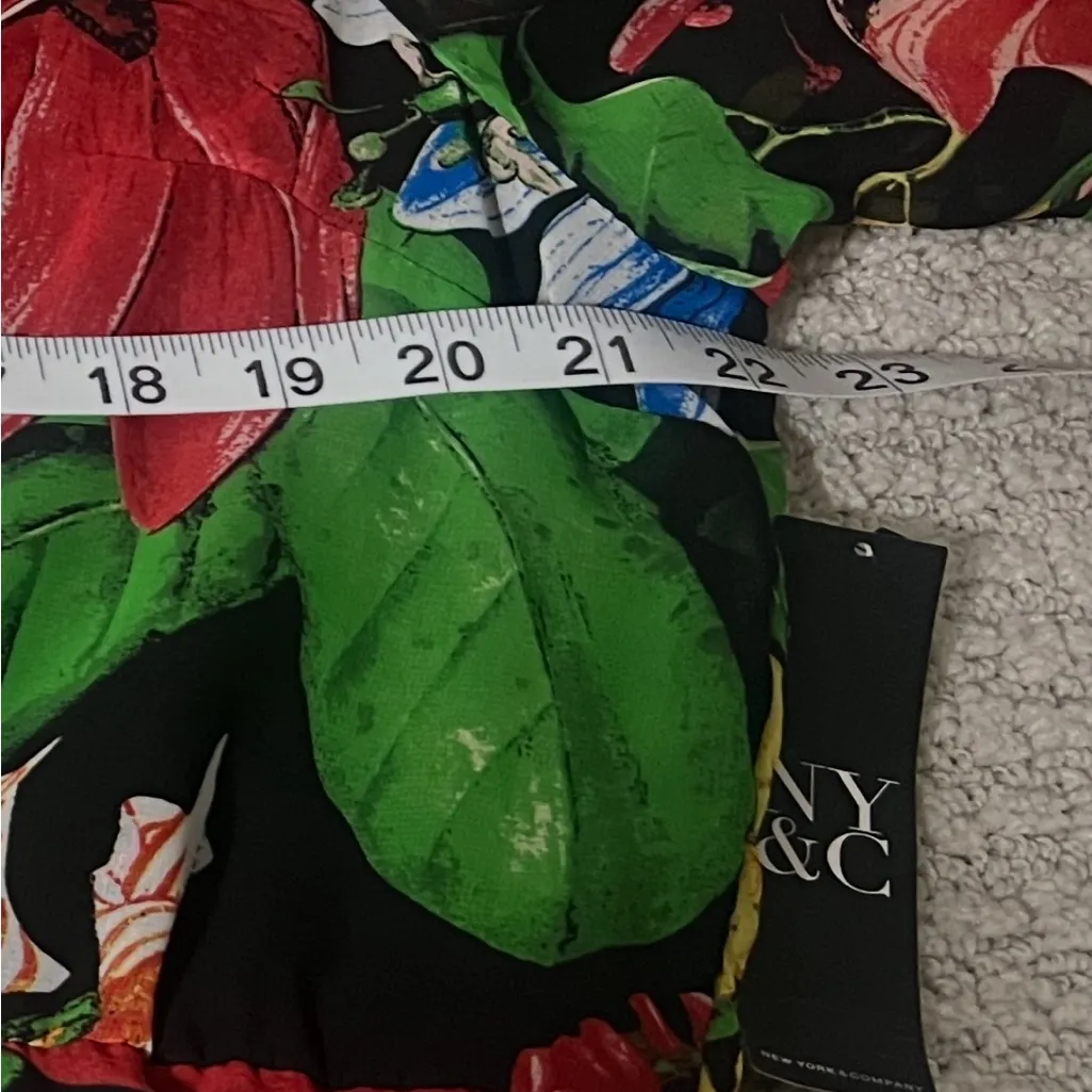 New York & Company Floral Asymmetrical Dress - Image 5