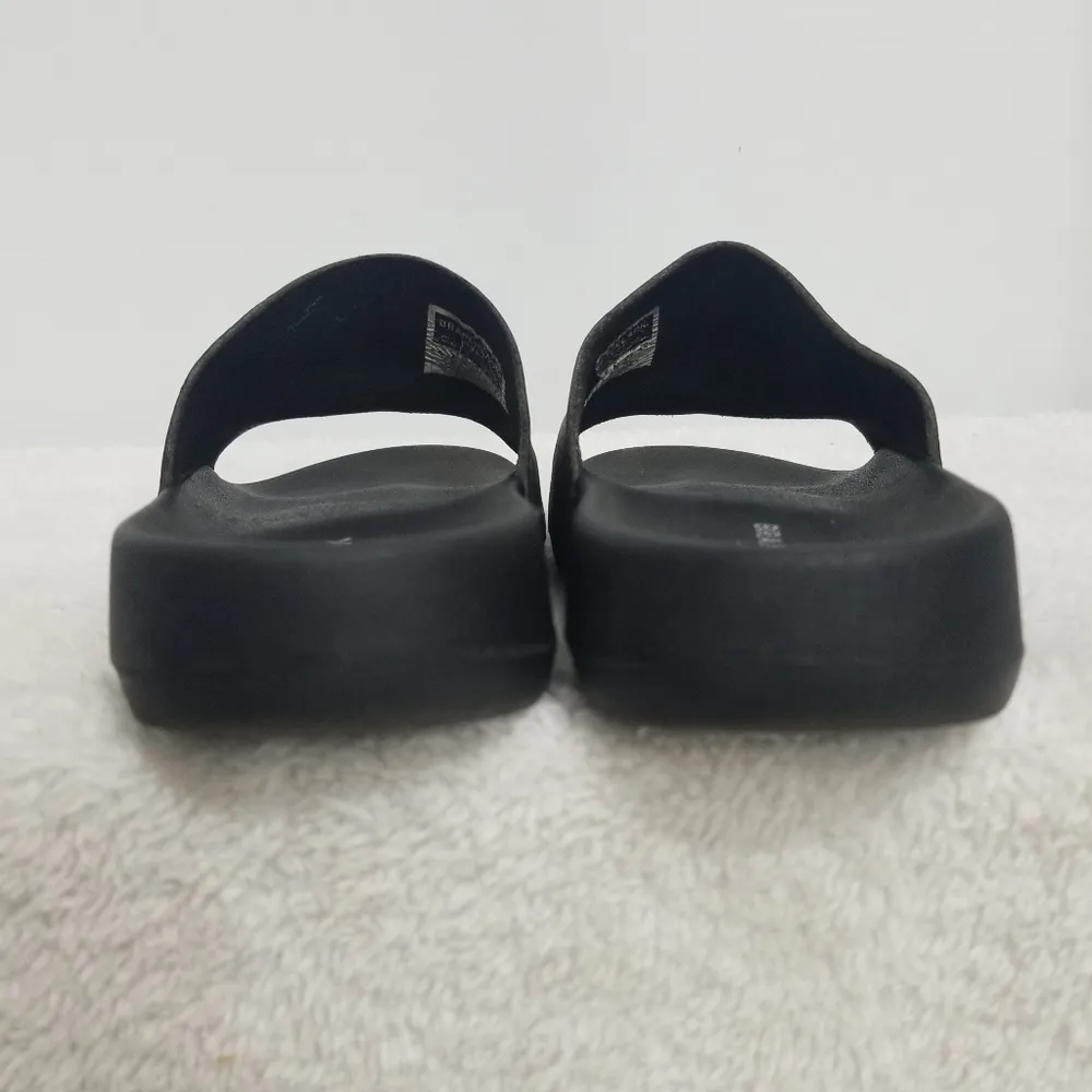 Brand Black Leather Slides Size 6 - Image 4