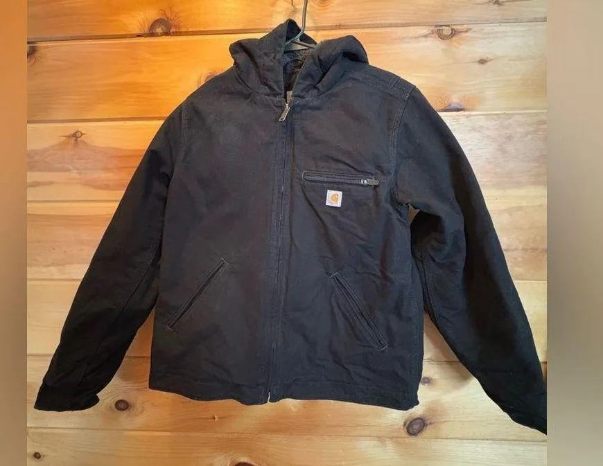 Sherpa Lined Hooded Jacket Black Women’s Size Small 4-6 - Image 2