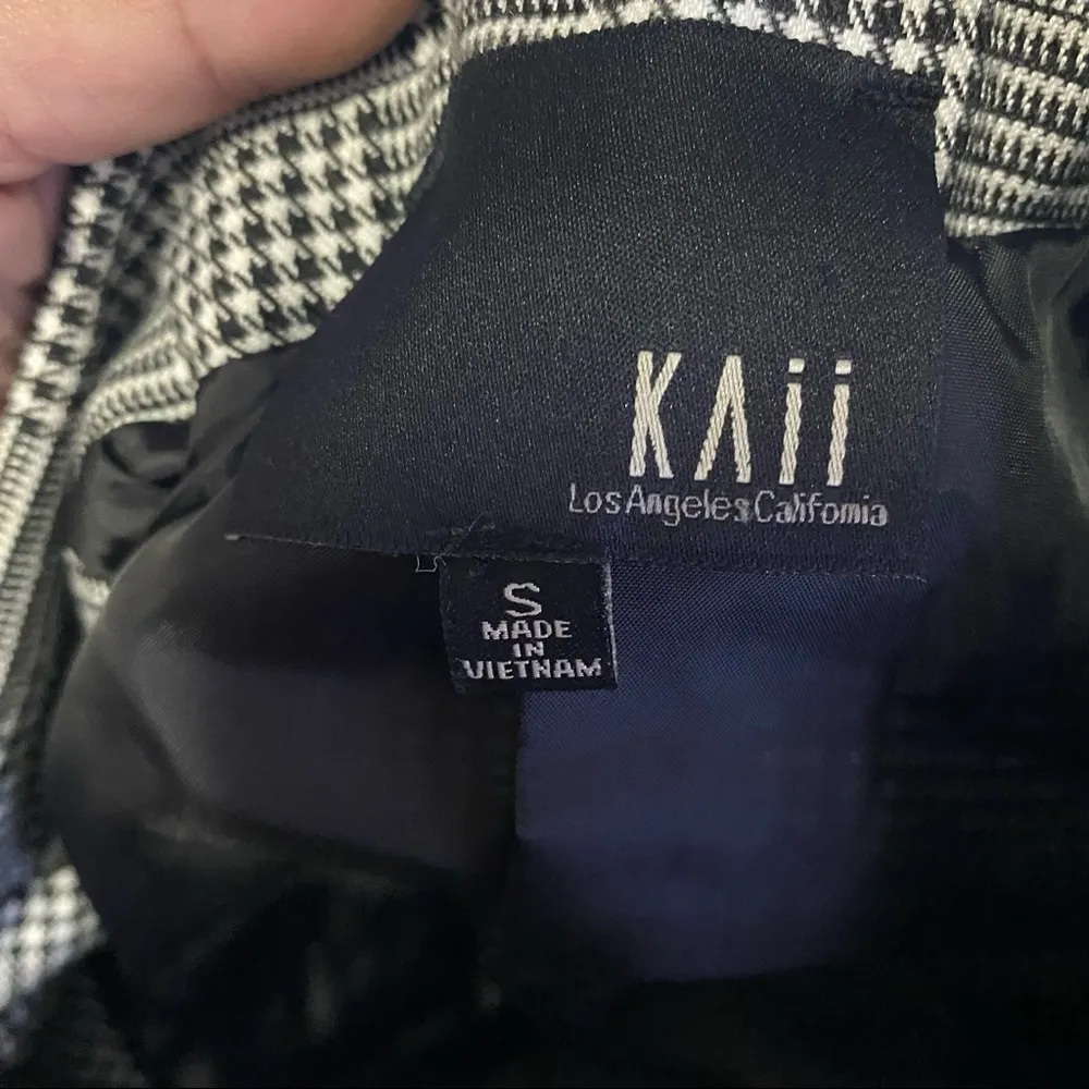 Kaii Los Angeles Black Academia Mini Houndstooth Double Breasted Career … - Image 5