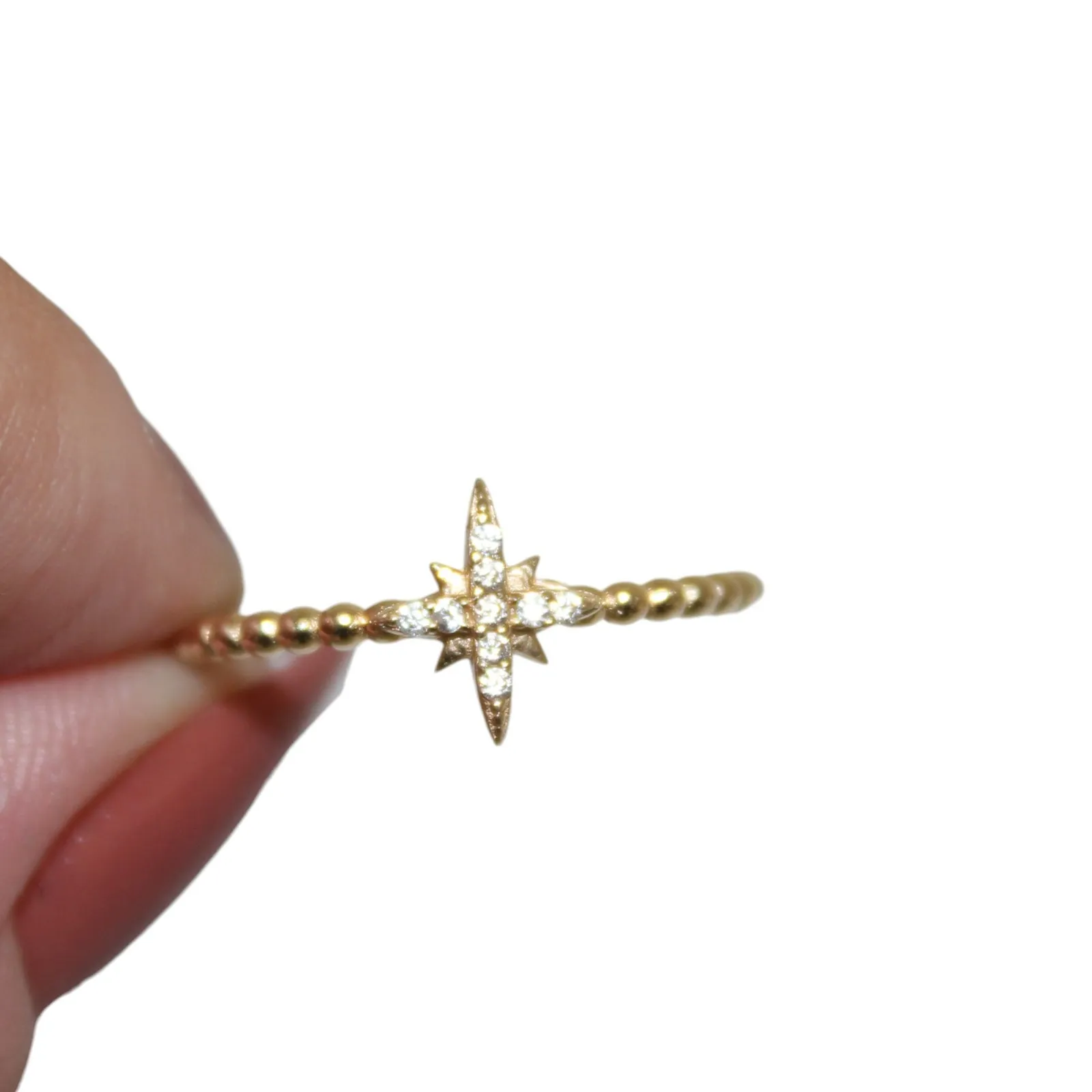 14k Solid Gold Stacking Star Ring 1.47 Grams Size 7.5 - Image 8
