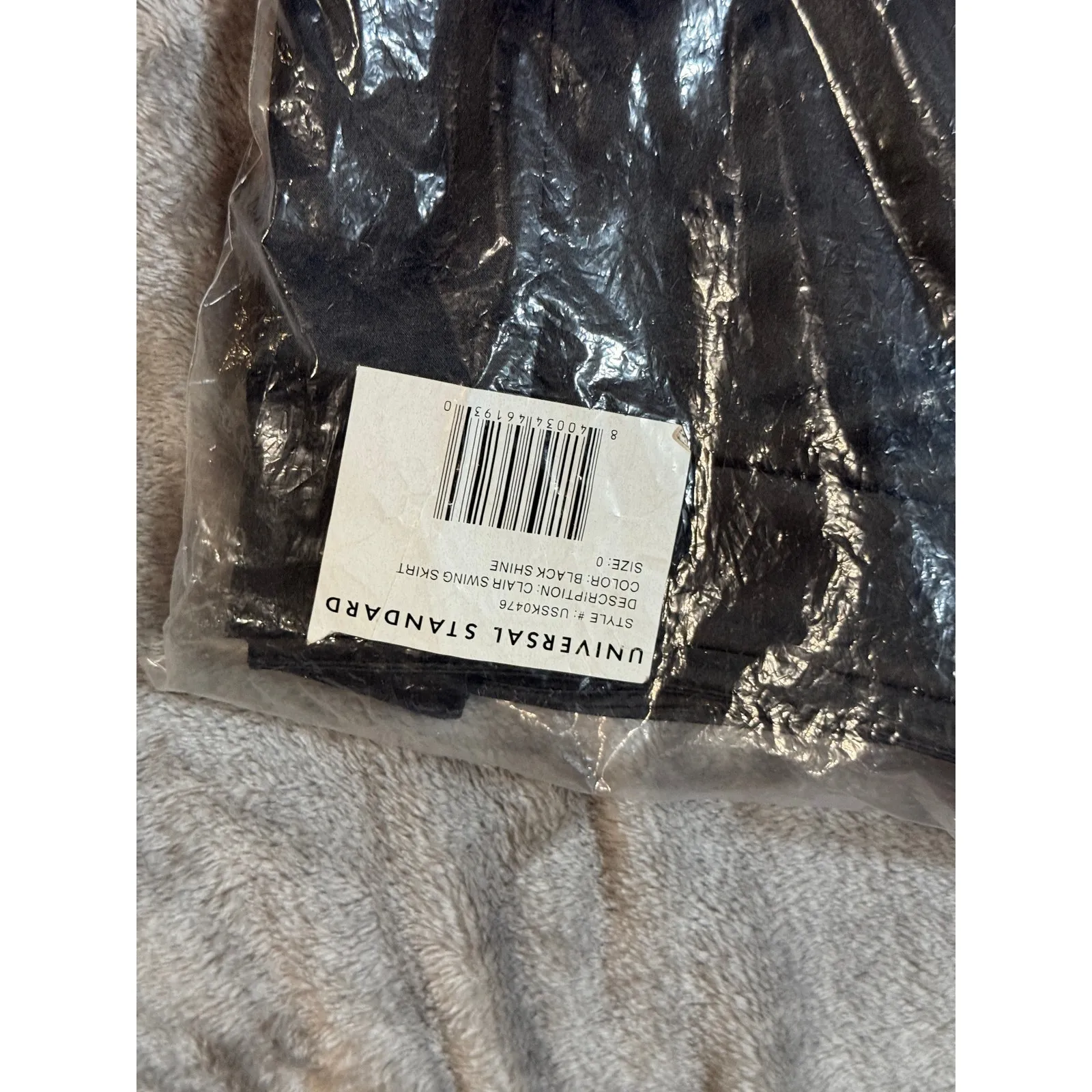 NWT Universal Standard Black Shine Size 0 CLAIR SWING‎ SKIRT Side Zip Pocket - Image 3