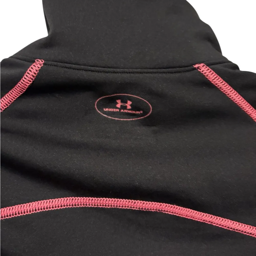 Women’s Under Armour Black and Pink 1/4 Zip Long Sleeve Athletic Top L - Image 4