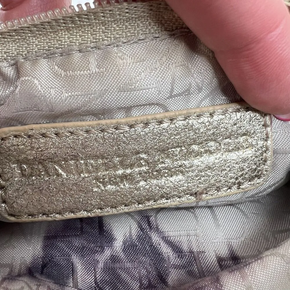 Danielle Nicole Vegan Leather Davina Crossbody Bag Mini Gold Metallic Compact - Image 9