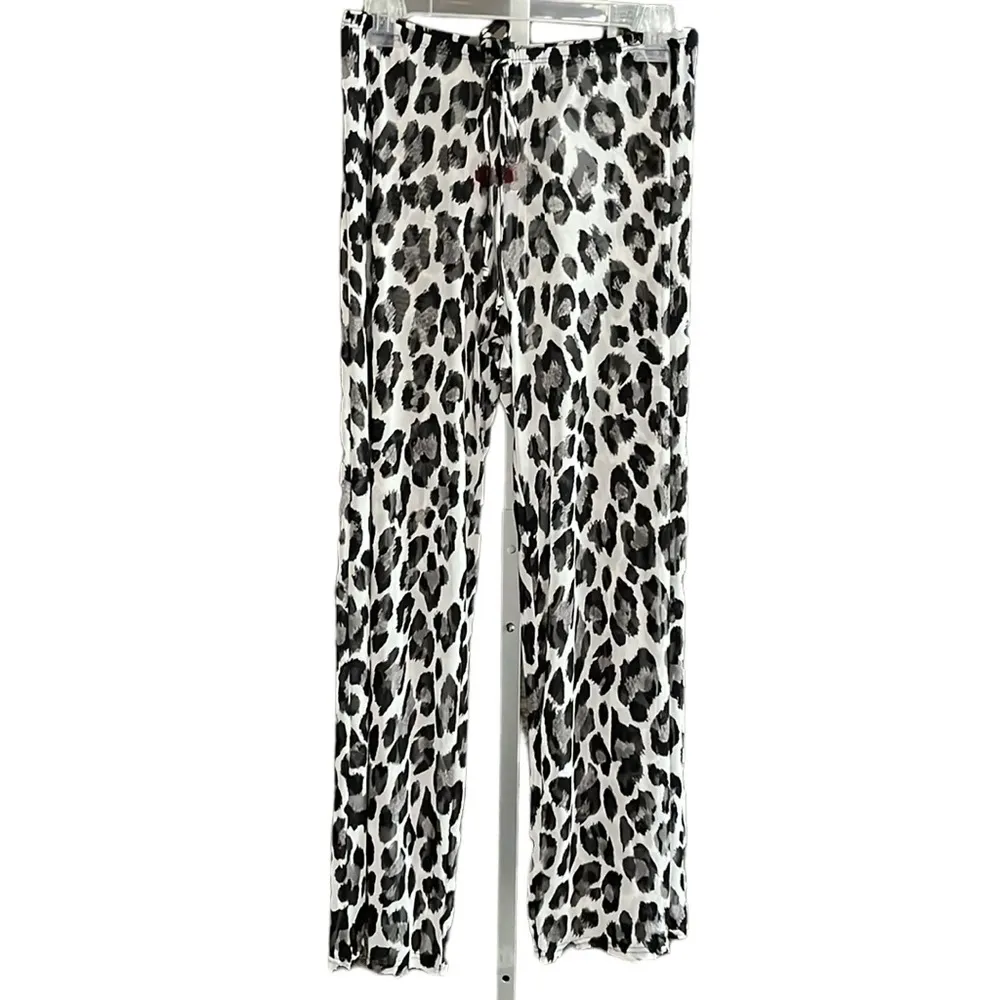 Jordan Taylor Beachwear leopard print sheer pants - Image 9