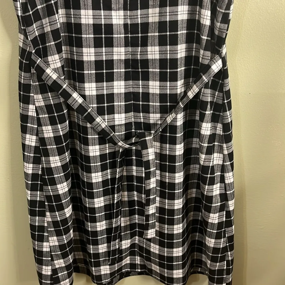 Brandy Melville John Galt Black and White Plaid mini Dress - Image 8