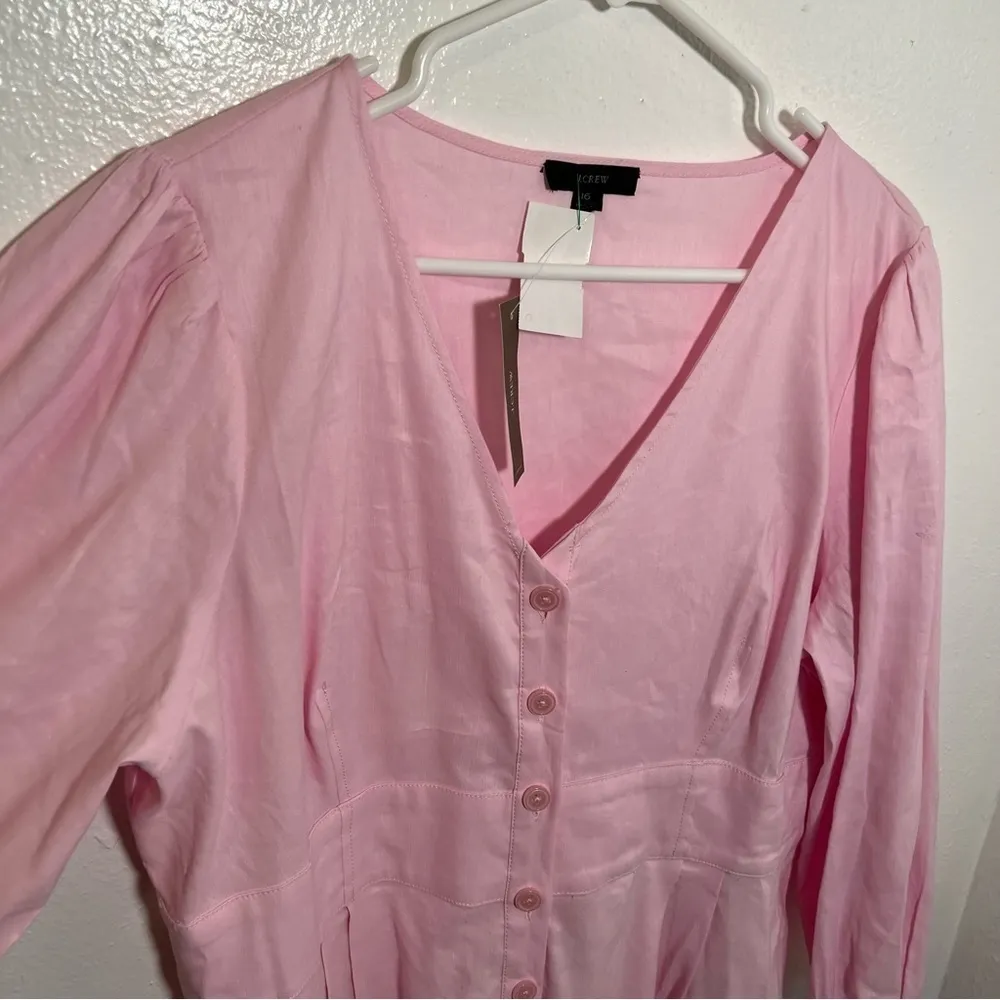 J. Crew Stretch Viscose-Blend Button-Front Midi Dress Light Pink 16 - Image 7