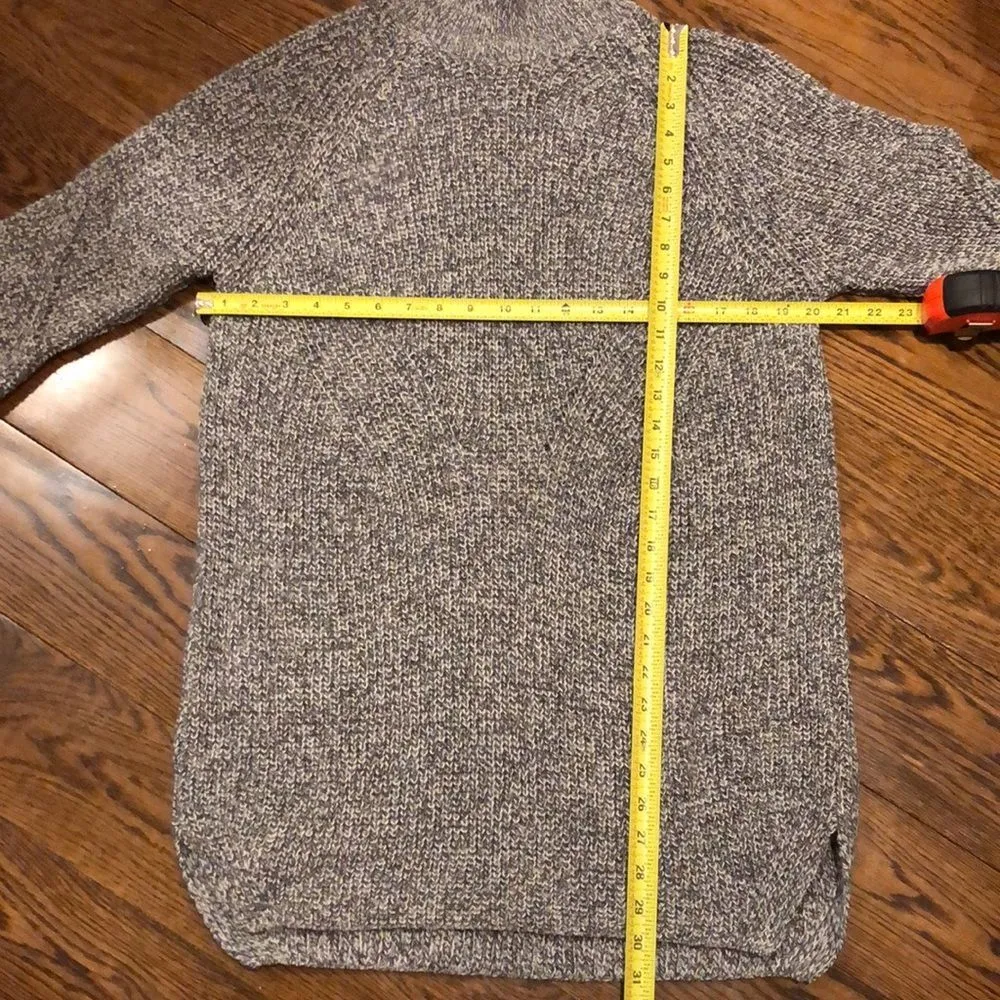 TOPSHOP Grey Marled Knit Mock Neck Long Sleeve Sweater Dress Size 8 - Image 8