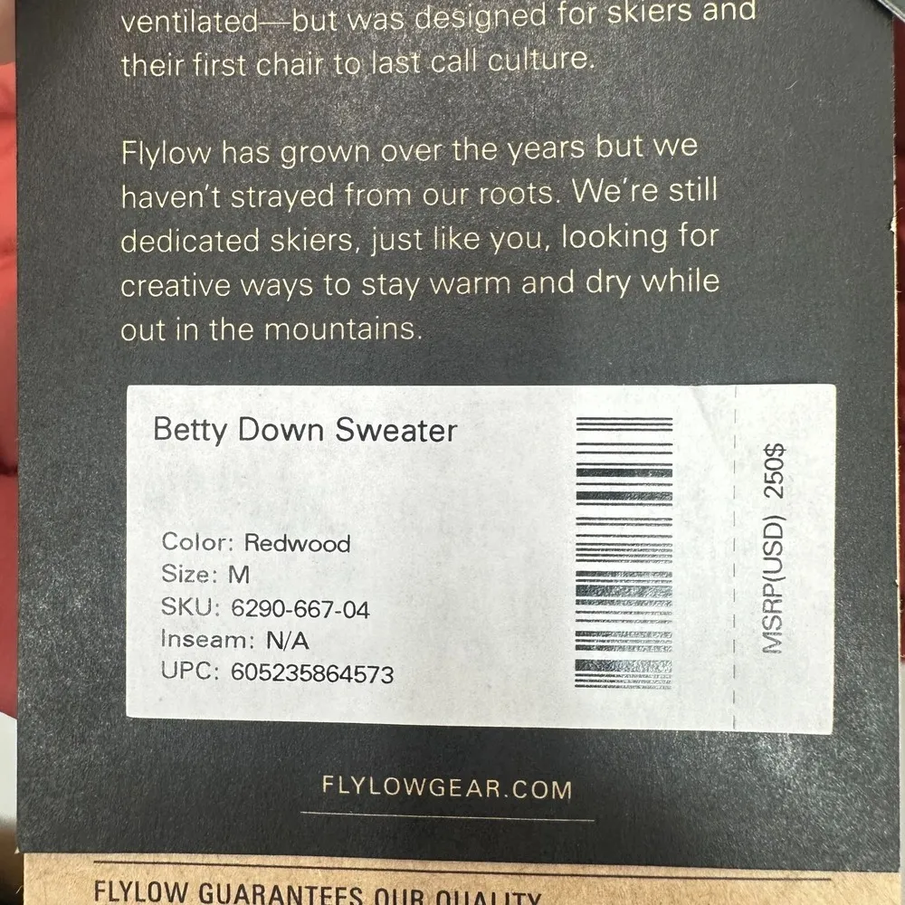 Flylow Betty Down Jacket‎ Women's Medium Redwood Skiing Mountains Outdoors Red - Image 13