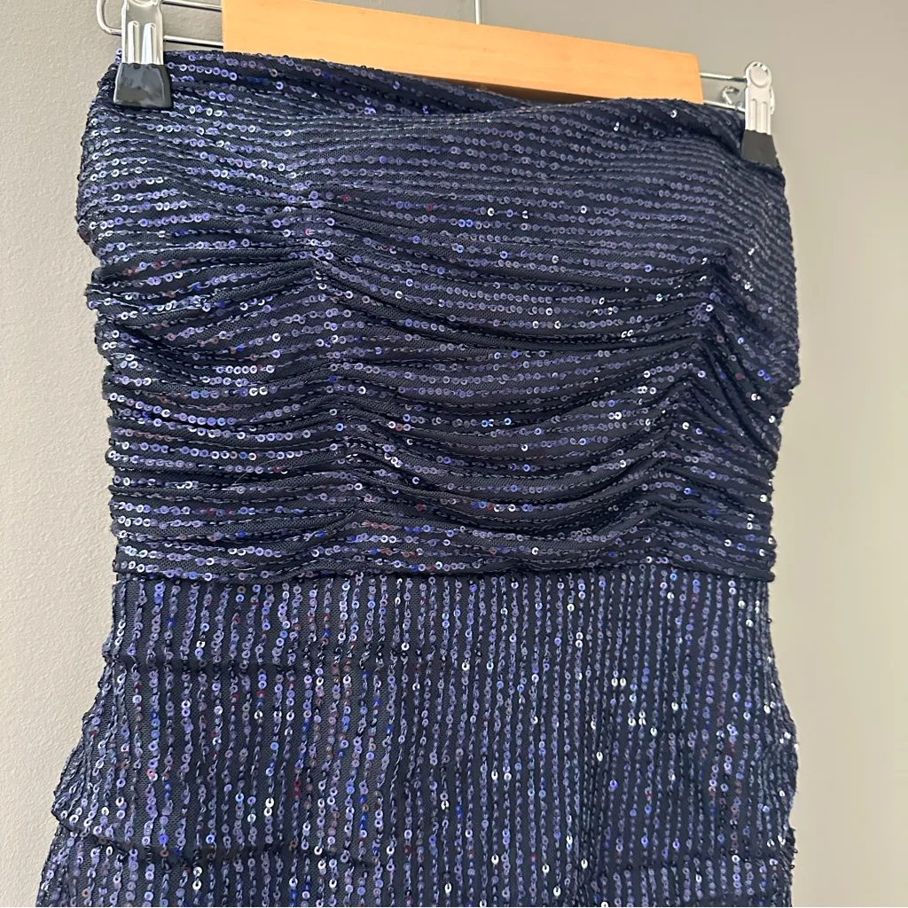 Elegant Navy Blue Strapless Dress size 8 NWT - Image 4