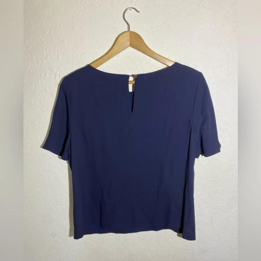 Ted Baker London‎ Dark Blue Short Sleeve Blouse With Padded Shoulders ( 4 ) - Image 5