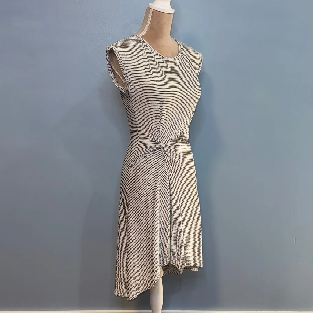 Max Studio Black & White Striped High Low Dress Size Small - Image 5