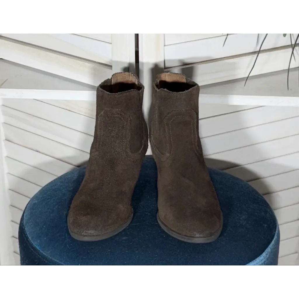 Dolce Vita chocolatebrown suede leather ankle cowboy boots booties sz 9 Brown - Image 5