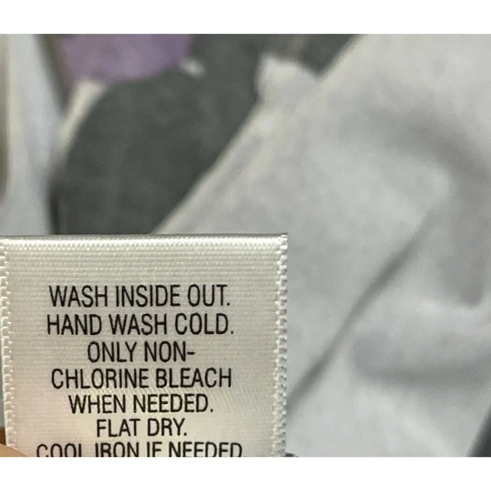 Elle Floral Swing Dress Back Zip Short Sleeve Grey Floral Purple Stretch Size M - Image 8