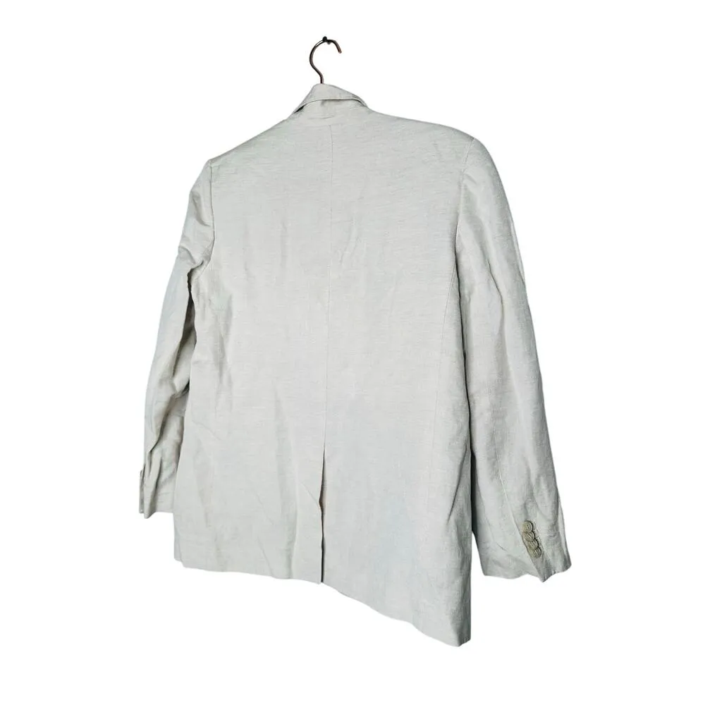 CLUB MONACO Flaxseed Relaxed Single Breasted Linen-Blend Blazer Coat Size Large - Image 5