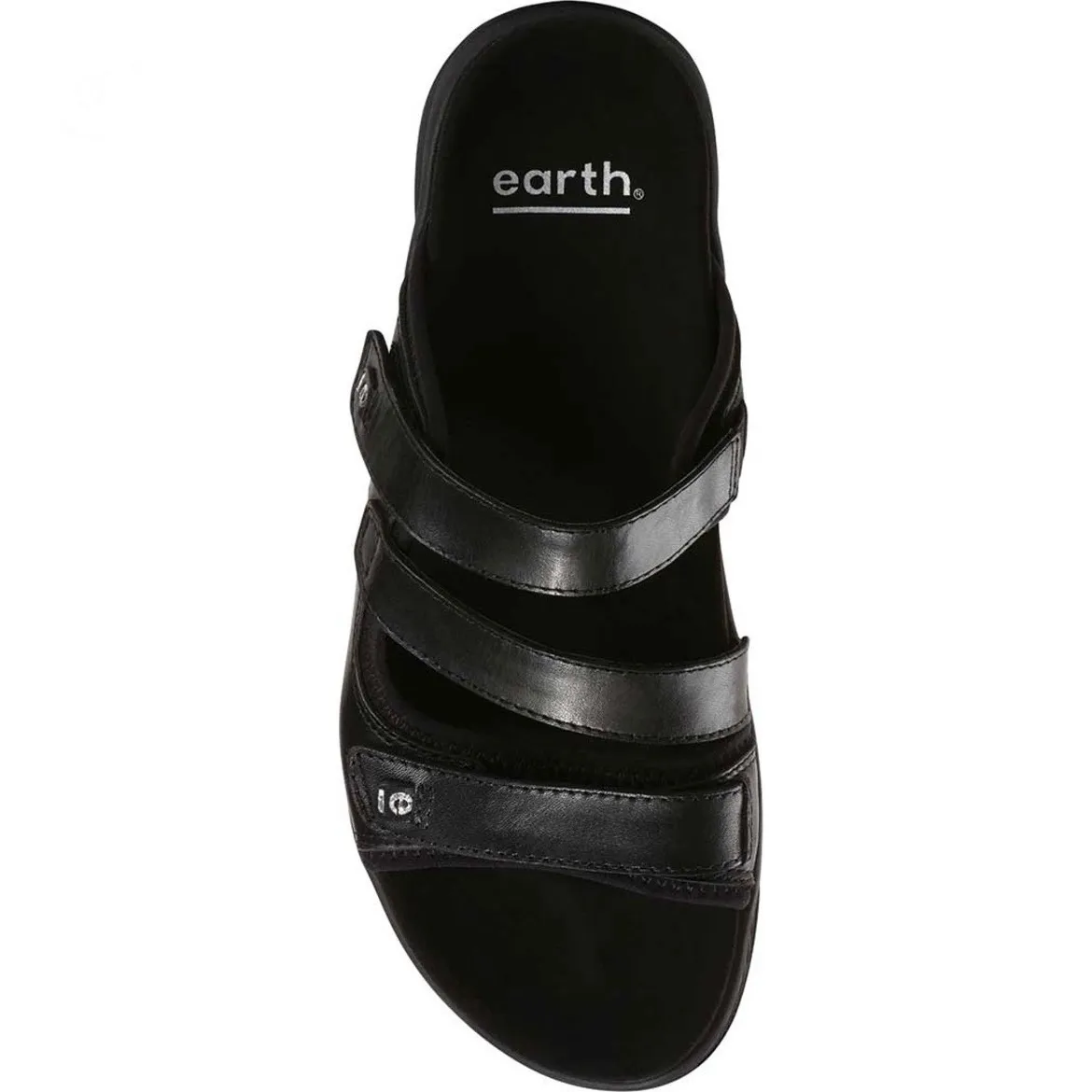 Earth Origins Women's Mira Loures Leather Adjustable Slide Sandal Black Size 7 - Image 3
