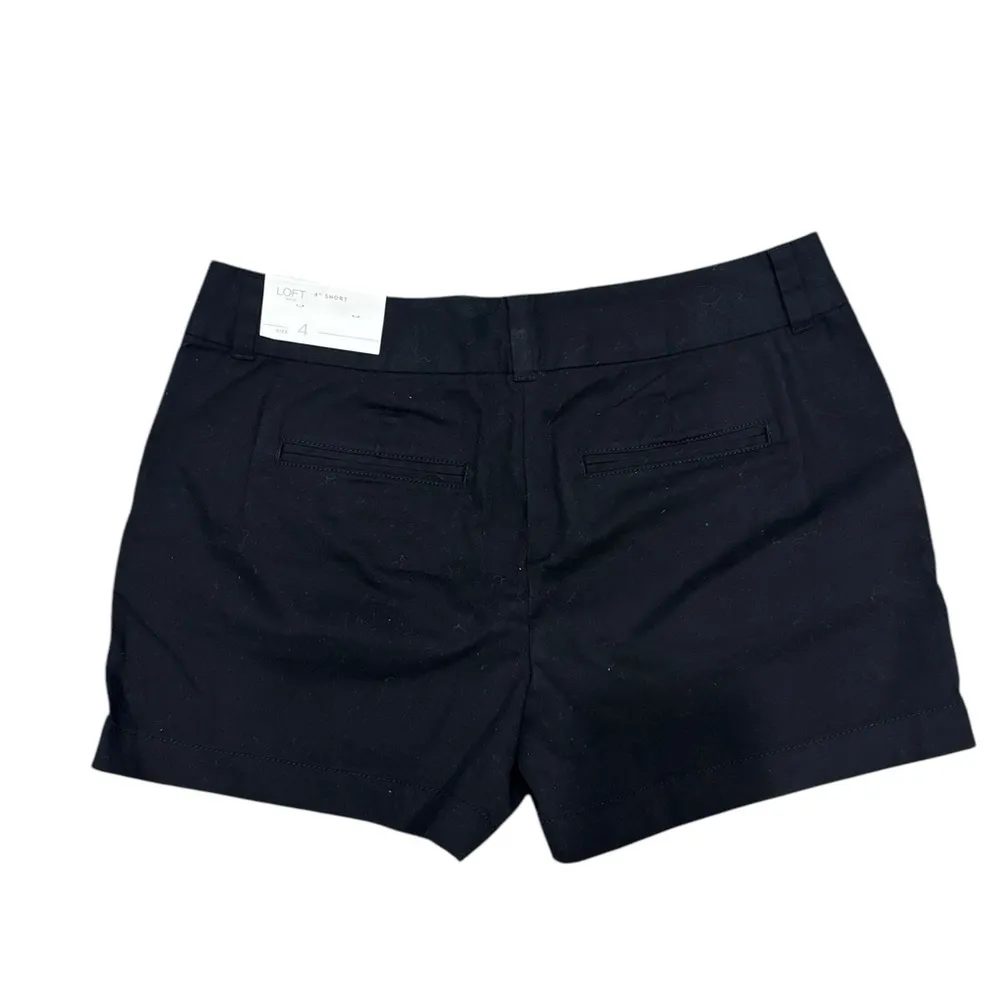 NEW LOFT Black Chino Cotton 4" Inseam Classic Shorts Sz 4 - Image 5