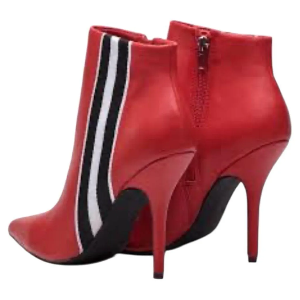 Steve Madden Red leather Stiletto Ankle Boots - Image 5