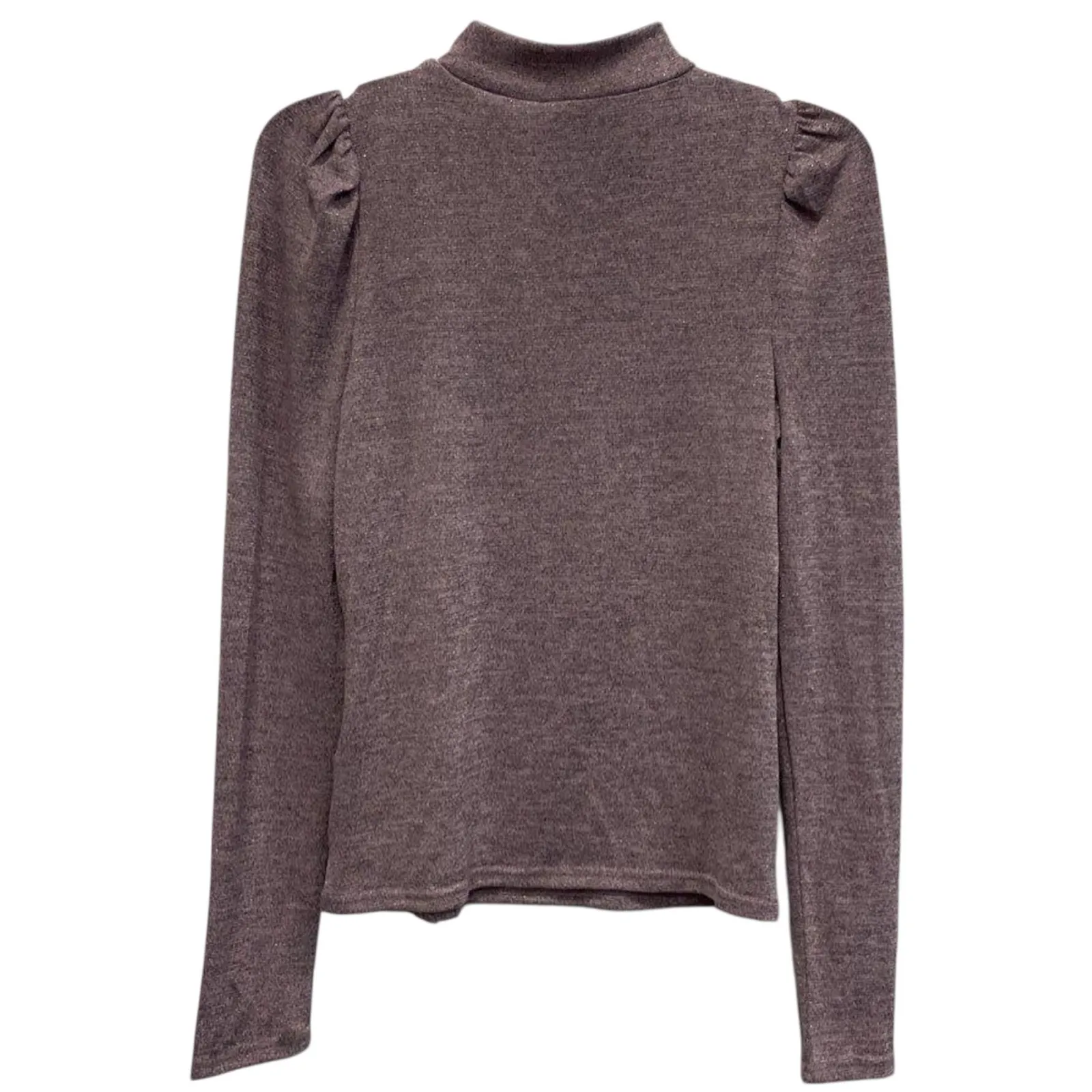 Anthropologie Dolan Left Coast Collection Puff Shoulder Mock Neck S Mauve Metal - Image 2